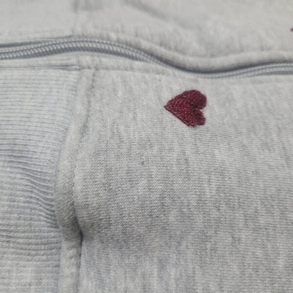 Grey Heart Embroidered Hoodie - Image 3