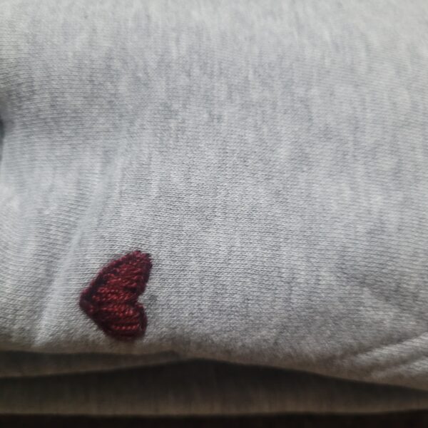 Grey Heart Embroidered Hoodie - Image 4